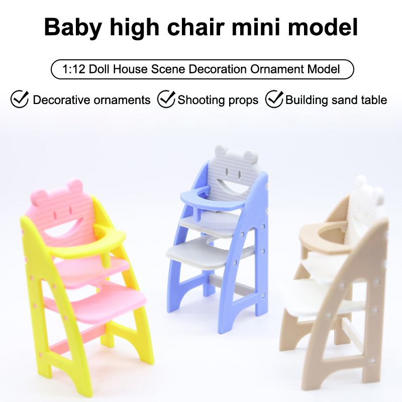 1/12 Puppenhaus Simulation Baby Essstuhl Modell Puppenhaus Miniatur Wohnmöbel Dekoration Kinder Rollenspiel Spielzeug