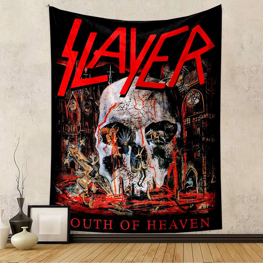 Slayer Tapestry Wall Hanging, South of Heaven Album Poster Art, Rock Wall Decor for Bedroom Living Room Dorm