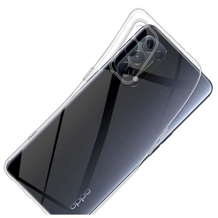 Coque et Verres de Protection - Phonillico - Oppo FIND X3 LITE - Silicone Souple - Transparent - Mixte