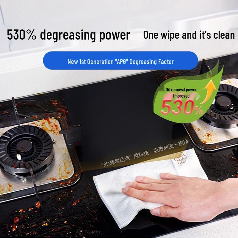 Large Thick Kitchen Wipes: Heavy-Duty Oil Stain Remover, Disposable Cleaning Wet Wipes for Household Use