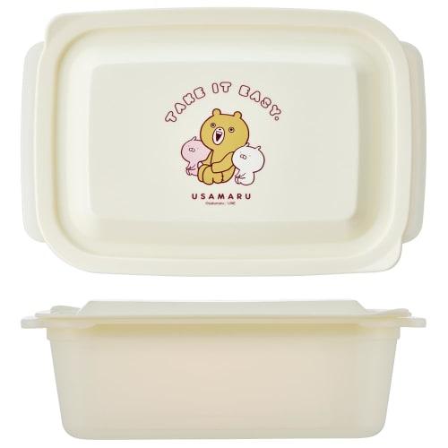 Skater Usamaru Storage Containers, 530ml X 2, Made In Japan, FCNN5W-A, Easy-to-Clean Grooveless, Microwave-Safe with Lid On