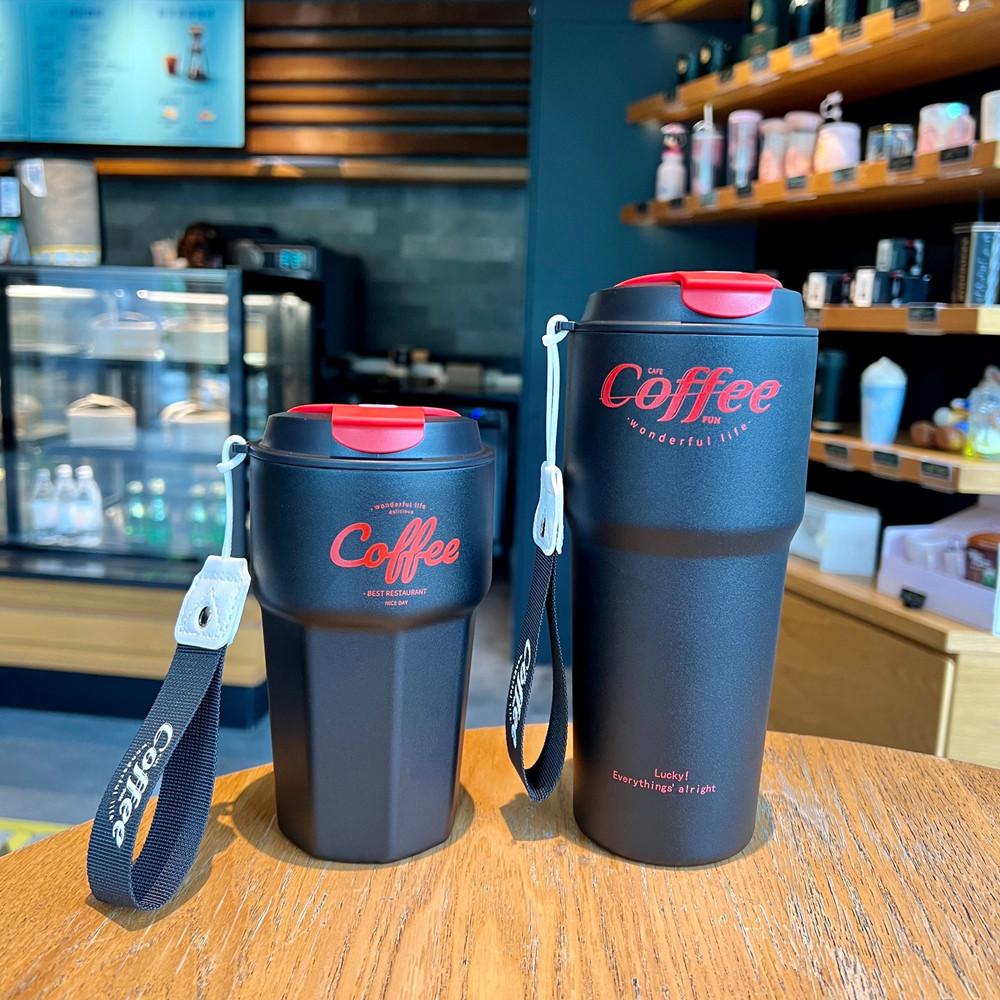 New Fashion 420ml/620ml Double Stainless Steel Coffee Mug Wtih Rope Portable Car Thermos Mug Vacuum Flask Travel Tumbler