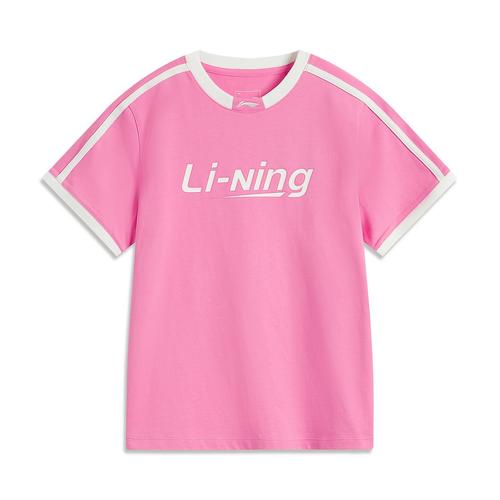 Li Ning Футболка женская Li-Ning Коллекция Спортивная Жизнь Цвет Бугенвиллия Розовый/Слоновая Кость AHSVB44-6 EU S розовый