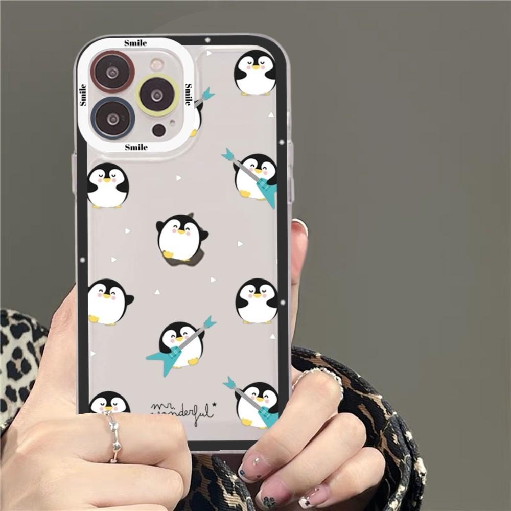 Pinguin Kawaii Cartoon Handyhülle Für Samsung S 20 21 22 23 lite plus ultra Klar Mobile Abdeckung Funda