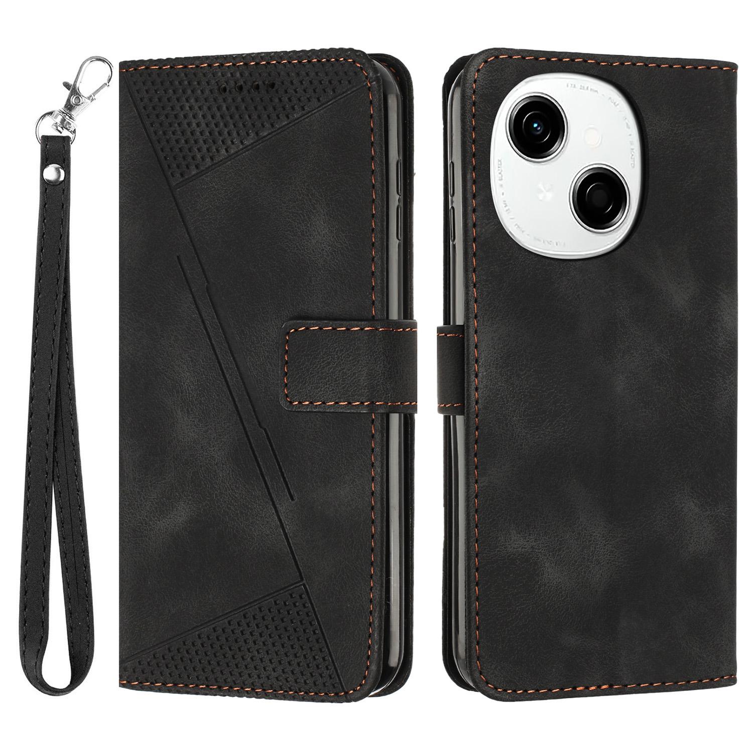 

For TECNO Spark Go 2025/Spark Go 1/Pop 9 4G Case Handbag Imprinted Triangle Leather Phone Cover A