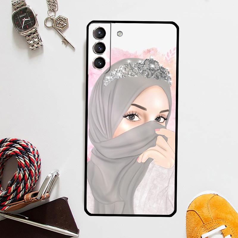 Étui Musulman Hijabi pour Filles Samsung Galaxy S24 S23 S22 Ultra Note 20 10 S8 S9 S10 Plus S20 FE S21 FE Housse