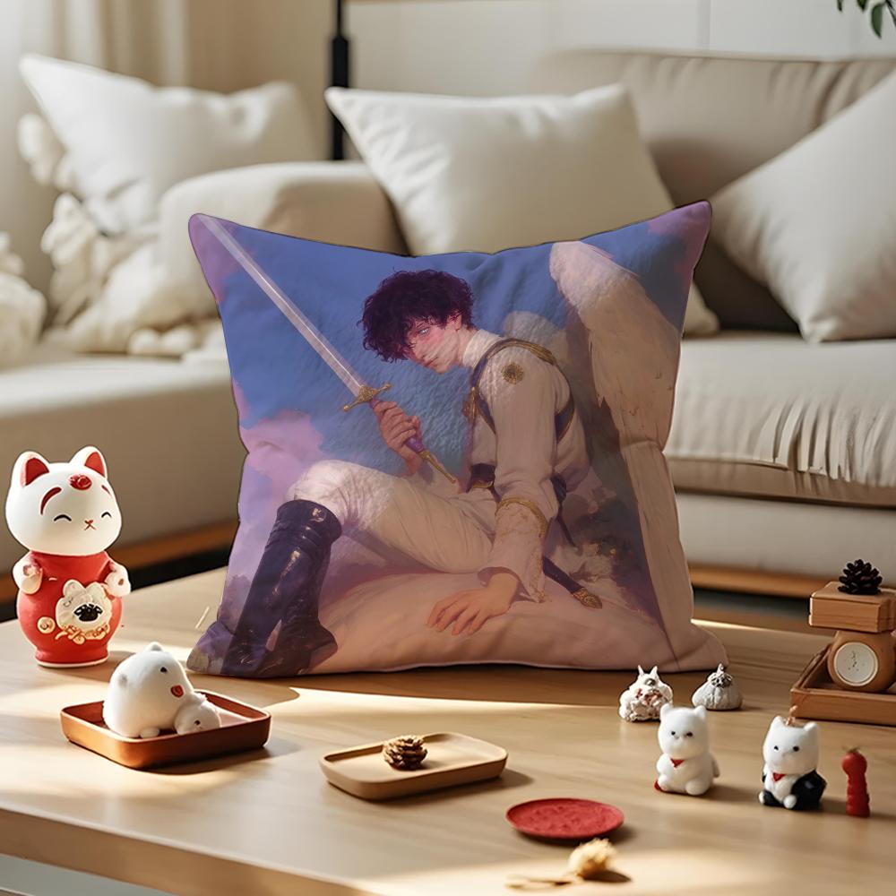 Angel Digital Art Cool Cushion Cover Anti-Dustmite Pillowcase Invisible Zipper Silky Short Plush Sofa Cushion Cover