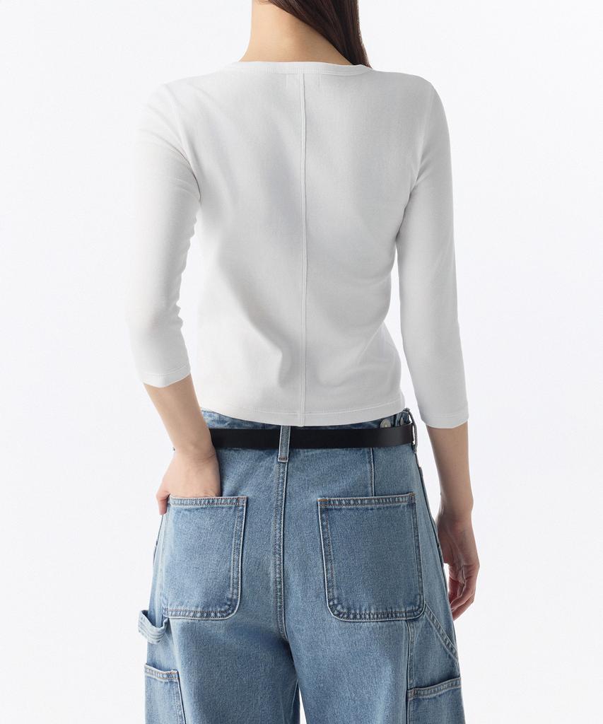 Musinsa Standard Woman Women'S Slim Crew Neck Sleeve T-Shirt [White]