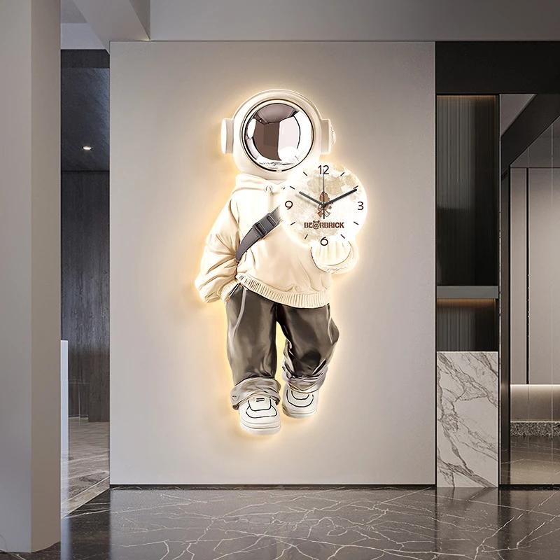 

Large Wall Art Clocks with Light LED Mural Luxury Wall Ornaments Bedroom Kitchen Watches Coffe Bar Home Decoration Accessories LED 40X80CM