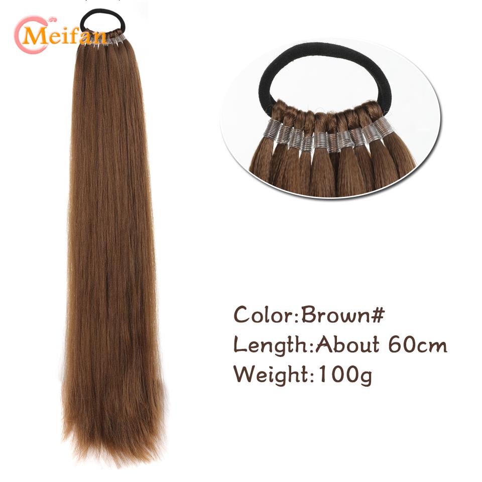 

24-дюймовый синтетический хвостик, черный натуральный плетеный хвост, шиньон, длинная прямая резинка для волос для женщин