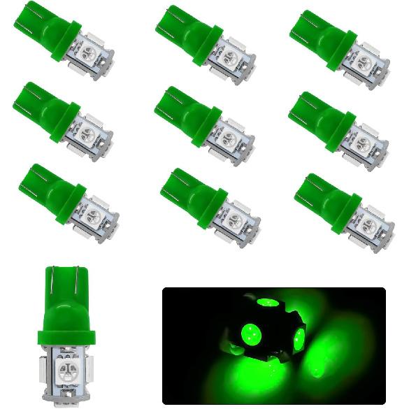 10PCS 194 Car LED Light Bulb, Super Bright T10 5050 5SMD LED Car Interior Light Bulb, 12V 168 T10 2825 Wedge Bulb Replacement for Dashboard Dome Map