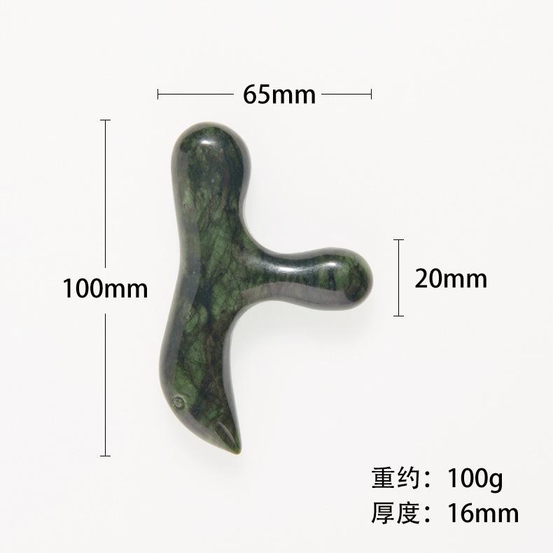 

Jade Acupressure Stick - Foot Massager Tool Gua Sha Scraper Tri-Point Reflexology Stick for Meridian Therapy & Muscle Relief