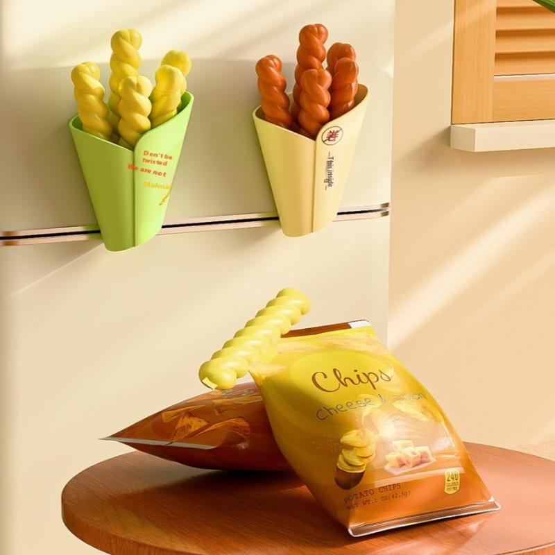 Portable Kitchen Storage Food Snack Twist-Shaped Seal Sealing Sealer Clamp Plastic Tool Kitchen Accessories Food Bag Clips