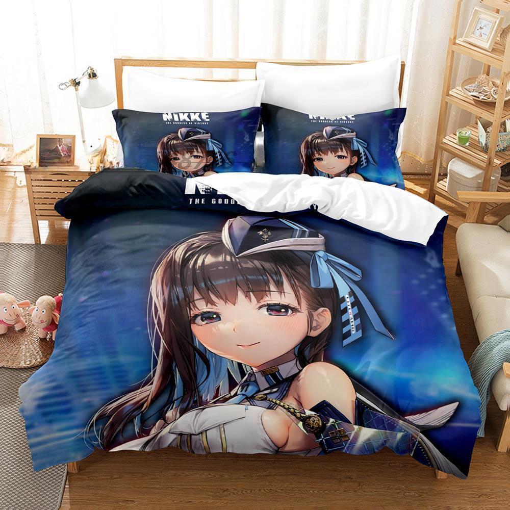 

3D Print Game Goddess Of Victory: Nikke Bedding Set Single Twin Full Queen King Size Bed Set Adult Kid Bedroom Duvet Cover Sets EU Single(135*200cm)3pcs