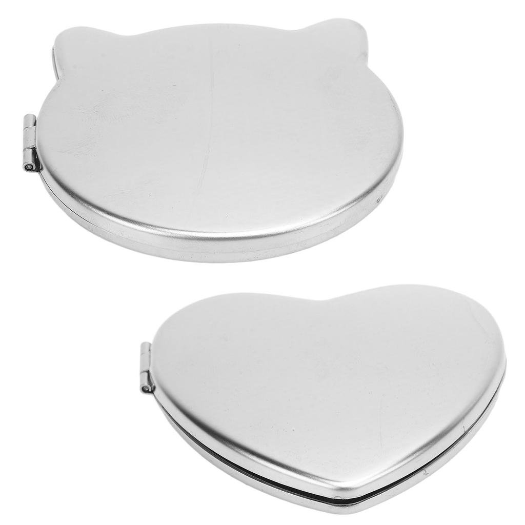 Compact Makeup Mirror Double Sided Stainless Steel Solid Color Drop Resistant Pocket Portable Makeup