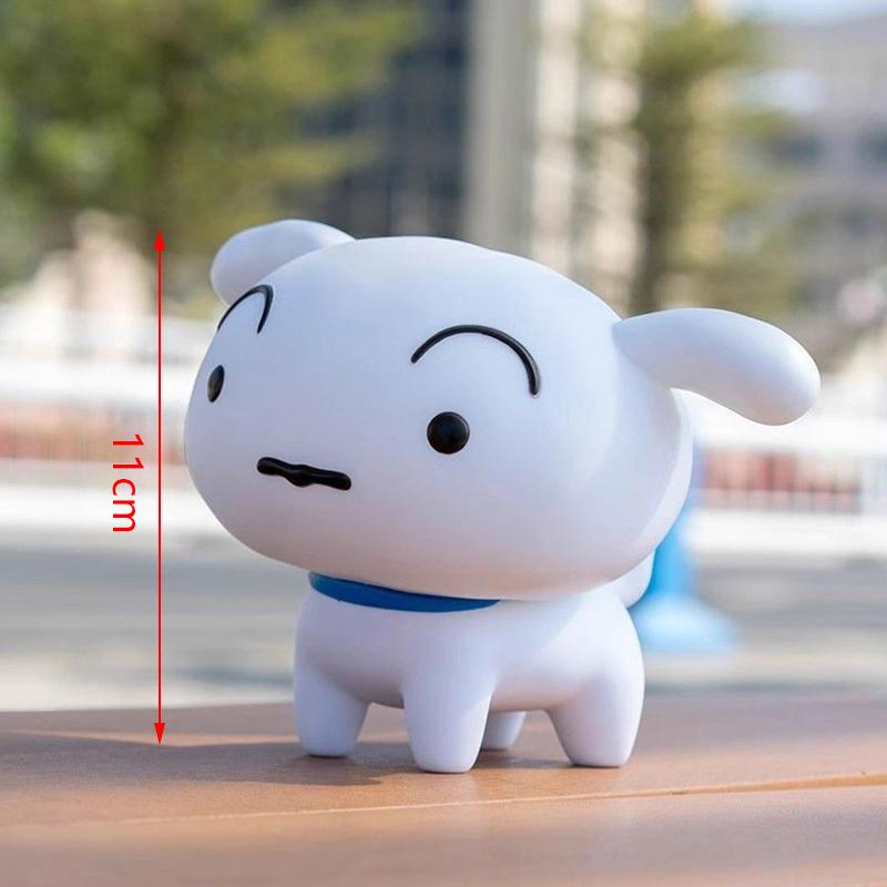 

Cute Pet Dog Xiaobai Figure Model Desktop Ornament Home Car Interior Decoration Cartoon Anime Doll Toy Gift