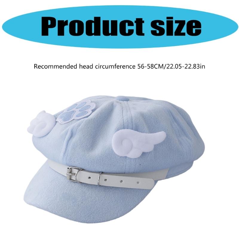 Trendy Wing Embellished Beret Hat Unique Wing Beret Hat Large Border Hat for Casual Outings or Art Exhibitions