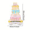 1pc Standing Colorful Cake Gift Box Shaped Balloon Birthday Party Atmosphere Decoration Gathering Event Gift Prop