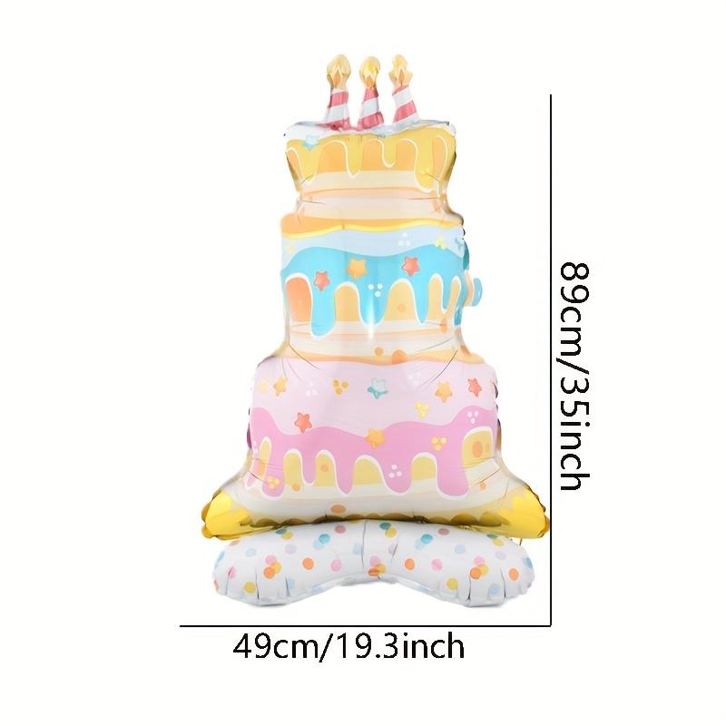1pc Standing Colorful Cake Gift Box Shaped Balloon Birthday Party Atmosphere Decoration Gathering Event Gift Prop