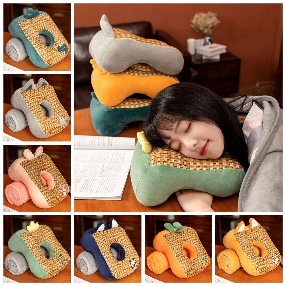 Hollow Breathable Office Plush Pillow Double-sided Cute Animal Neck Pillow  Dormitory