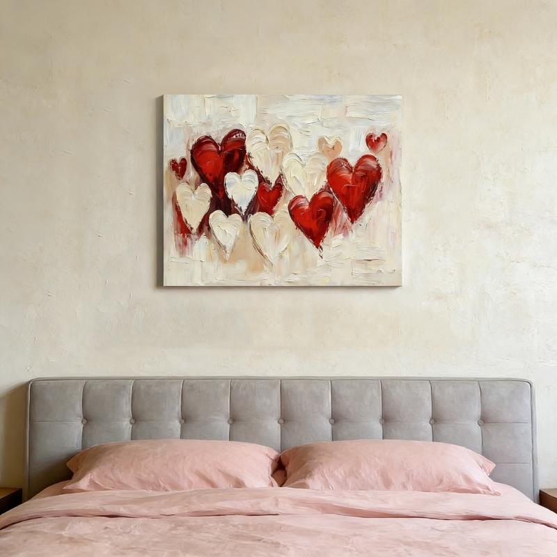 Heart Poster Canvas Wall Art Abstract Art Pictures Heart Wall Art Poster Canvas Printing for Wedding Home Office Decors