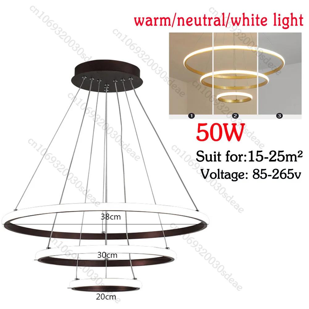 Rings Circle Ceiling Hanging Modern Luxury LED Chandelier Pendant Lights Nordic Home Light Suspensions Luminaire Home Decoration