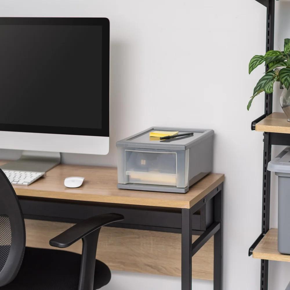 Stackable Plastic Storage Bins Modular Drawers Under Bed Organizer 7Qt Clear Durable Shelving System Clothing Accessories Toys