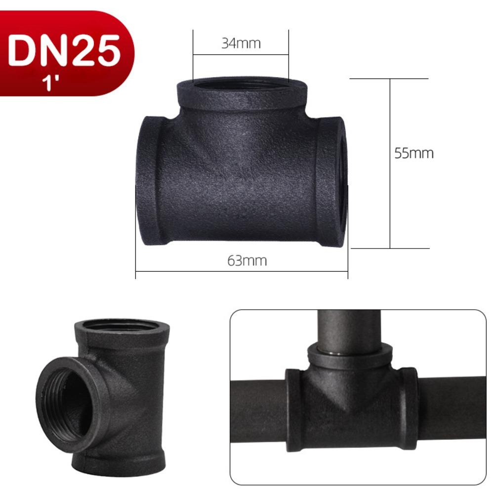 New Black Pipe Fittings Malleable Iron 1/2'' 3/4'' 1'' Pipe Connection Threaded Elbow Pipe Accessories