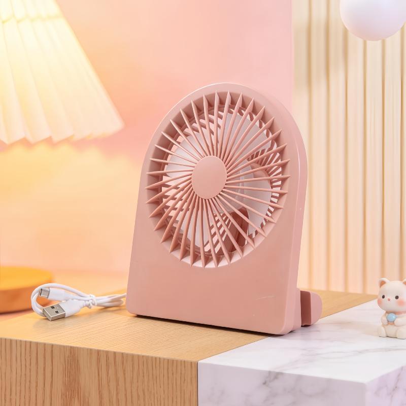 3 Speed Ultra Thin USB Rechargeable Desktop Fan Quiet Operation Energy Saving for Office Desk Use