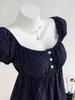 Summer 2026 Women's Polka Dot Puff Sleeve French Square Neck Slim Waist Top