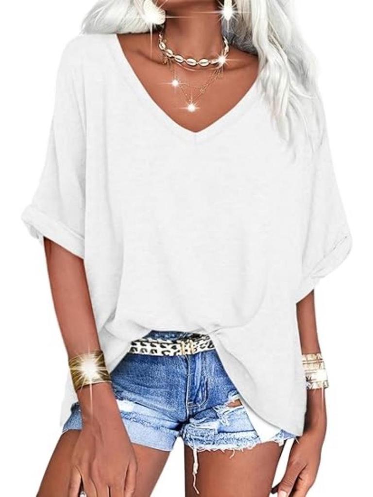 2024 European & American Women's Plus Size Casual Short-Sleeve Loose T-Shirt