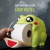 Frodrick the Frog Toilet Paper Dispenser,3D Printed Funny Interactive Flip Belly Design, Durable Plastic Freestanding Bathroom