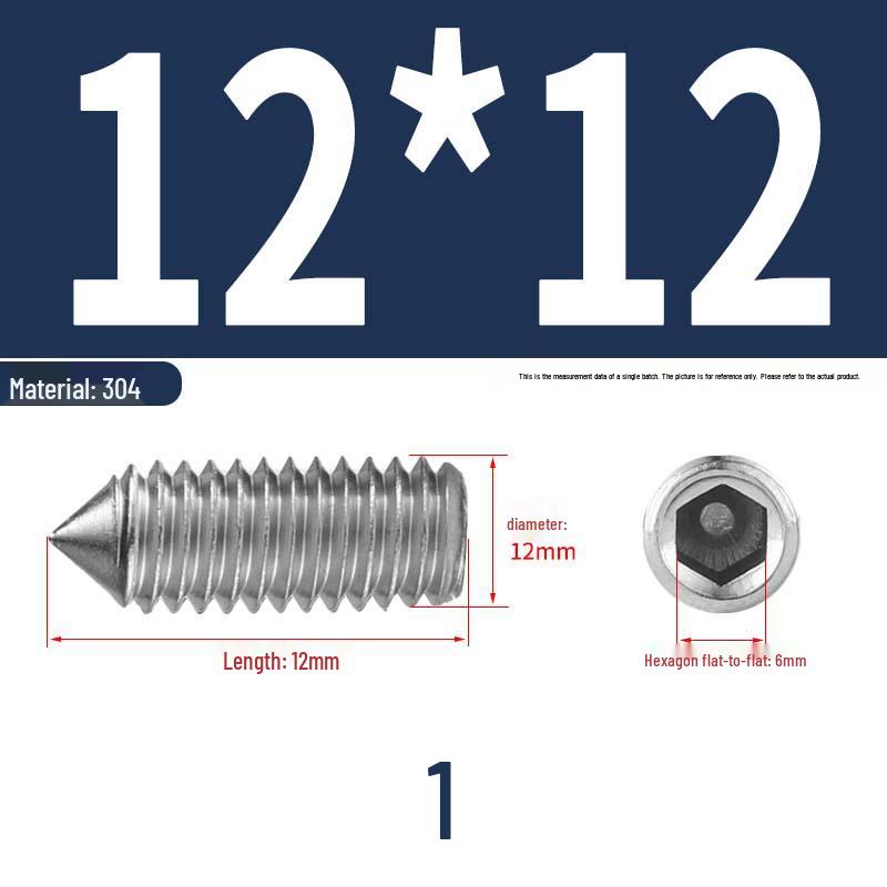 12.9 Edelstahl 304 Innensechskant Kegelspitze Gewindestift M2/M3