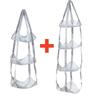 3/4 Tier Mesh Hanging Ball Storage Bag Wall Mount Sports Organizer for Basketball Football Volleyball Doll Toys Playroom Garage