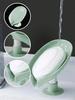 1PC Plastic Soap Holder, Leaf Shaped Soap Holder, Suction Cup, Flowing Soap Tray, Soap Box, Fashionable Soap Tray, Bathroom Soap