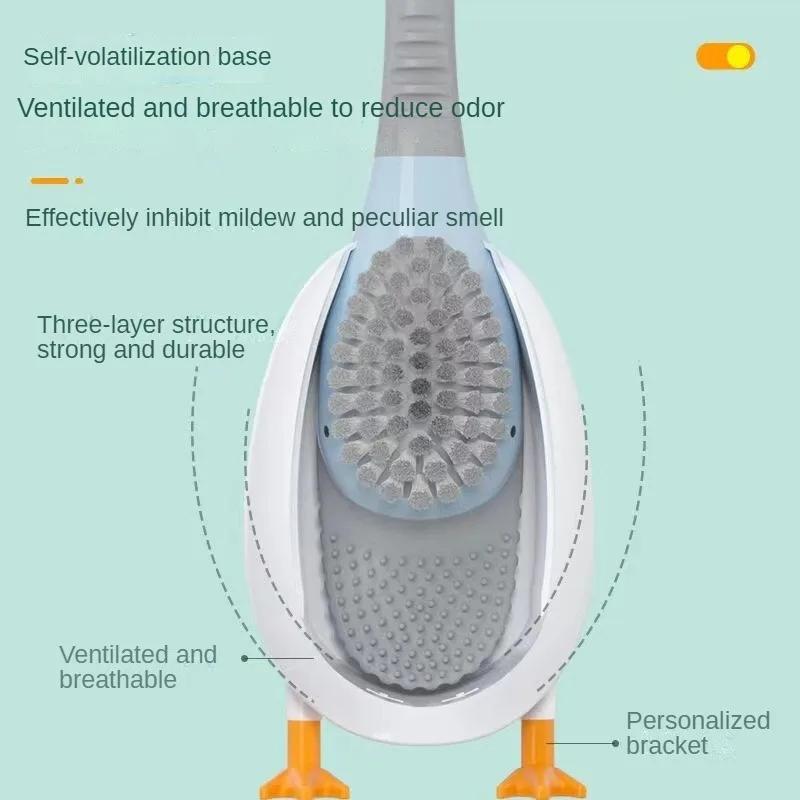 Toilet Brush Silicone Brush No Punching Toilet Cleaning Toilet Wall Hanging Cleaning Bathroom Accessories Toilet Set Accessories