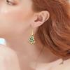 Holiday Rhinestones Christmas Earrings Lightweight Alloy Construction Ear Studs Red/Green Party Jewelry Gift