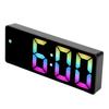 Bunter LED Digitalwecker Großer LED-Bildschirm Elektronischer Wecker für Nachttisch Schlafzimmer 0725
