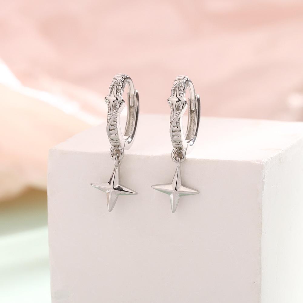VENTFILLE 925 Sterling Silver Drop Earring For Women Zircon Crystal Hollow Out Cat Personality Jewelry Gift Dropshipping