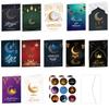 12 Stück Eid Mubarak Karte Islamische Ramadan Papier Grußkarten mit Umschlägen Aufkleber für Ramadan Mubarak Dekorationen Eid Al-Fitr
