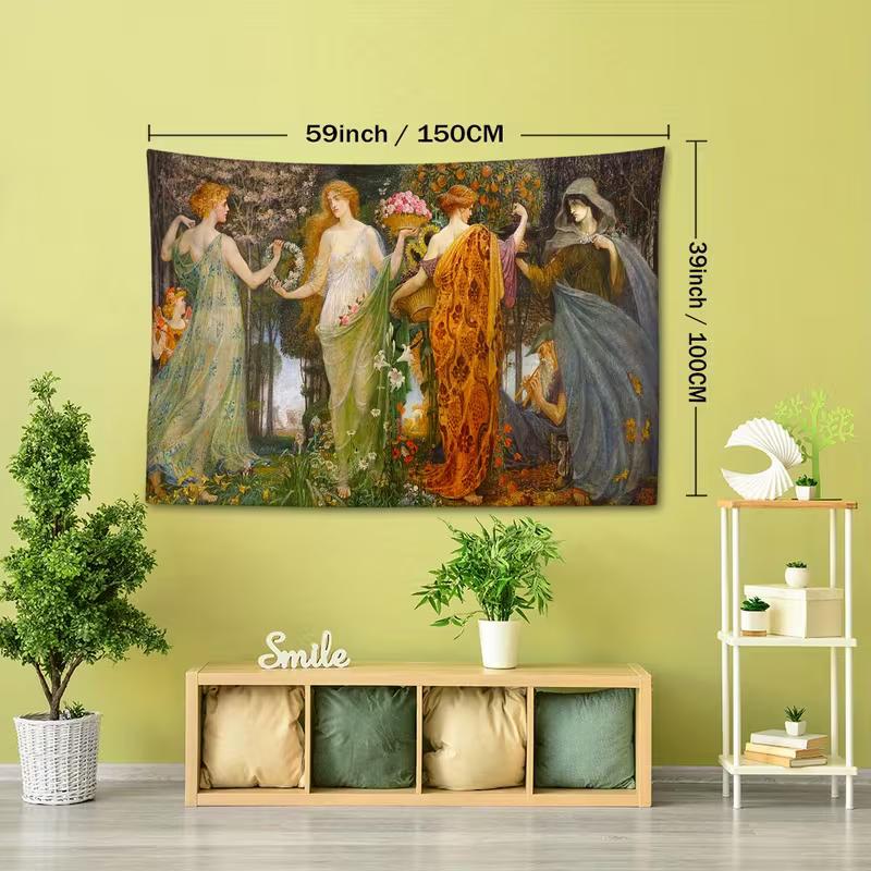 2D Vintage Painting Tapestry Classical Mythology Background Cloth