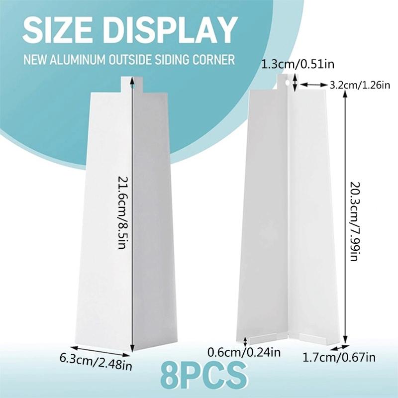 Aluminum Corner Trim Aluminum Corner Caps set Wall Corner Shields set Strong & Weather resistant for Wall Protections