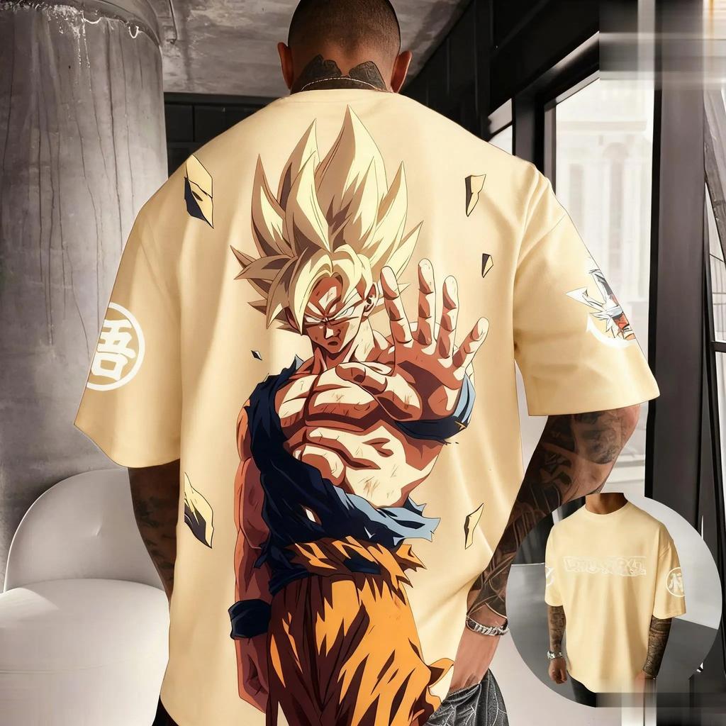 Streetwear Oversized Dragon Ball Goku Ανδρικό T-shirt Εκτύπωση Anime Γυναικείο Casual Κοντομάνικο Γραφικό T-shirt Y2k Ρούχα Καλοκαιρινό Μοντέρνο