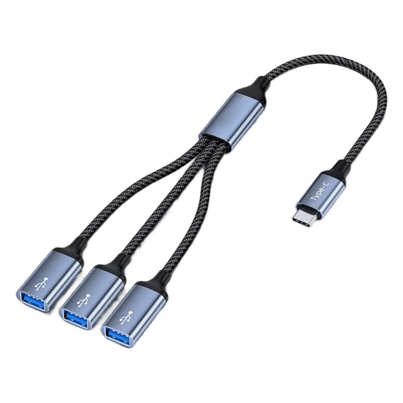

USB C Splitter 2/3 Port Charging Data Transfer For Smartphones Tablets Aluminum Alloy Adapters