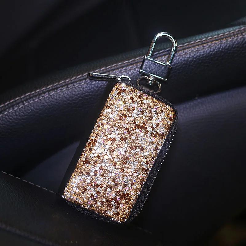 Luxus Strass Auto Schlüsselhalter Aufbewahrungskoffer Kristall Diamant Schlüsselanhänger Schlüsselabdeckung Funkschlüssel Tasche Brieftasche Autozubehör