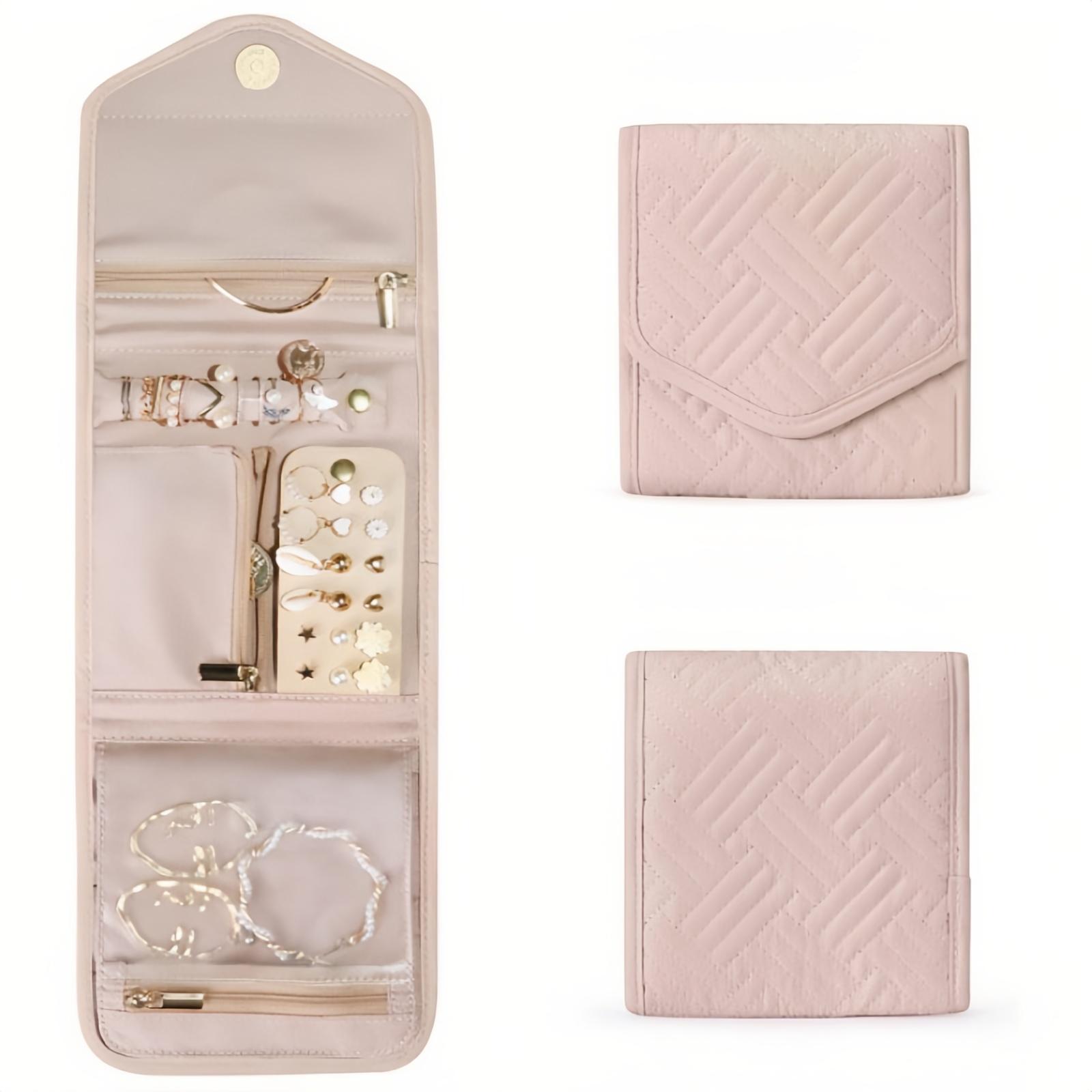 

Jewelry Pouch Portable Travel Home Jewelry Box Jewelry Case Foldable Bag Multifunctional Necklace Earring Accessories Bag