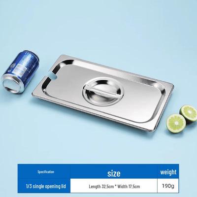 Muke Stainless Steel 1/3 Rectangular Food Pan Lid