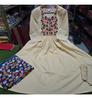 Beautiful Designer Cotton Off White Kurti Set Women Bollywood Party Wear Kurta Pant Dupatta Set