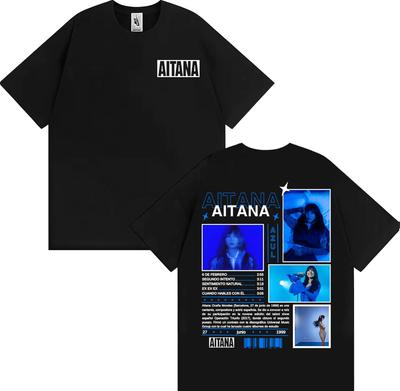 Singer Aitana Azul Album 2026 Tour Tshirt Summer Mens Womens Fashion Aesthetics Tshirt Round Neck Cotton Tshirt Street Wear