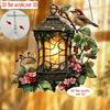 2D flat attractive Robin with lamp cage catcher 2D flat color acrylic pendant for garden, yard and home decoration pendant